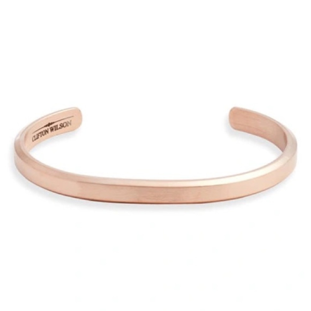 Clifton Wilson Rose Gold Stainless Steel Bangle Bracelet Unisex
